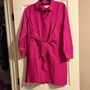 LOFT Fuchsia Collared Blouse 6